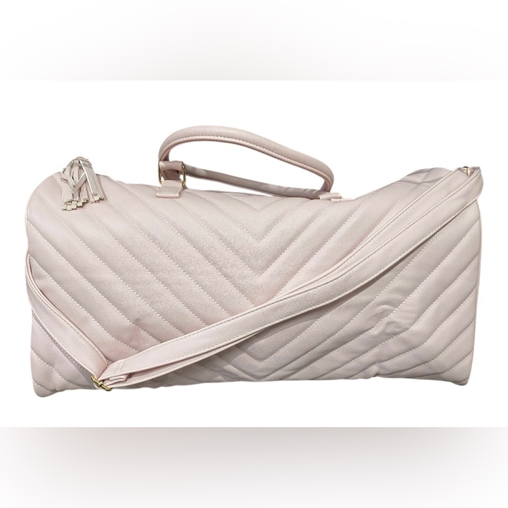 Chevron Pink Ms Lovely Vegan Leather Duffle‎